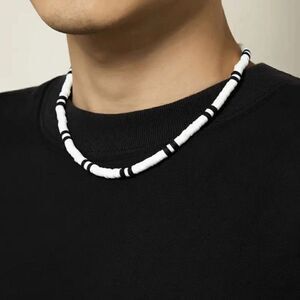 Black and White Heishi Surf Beach Necklace VSCO Choker